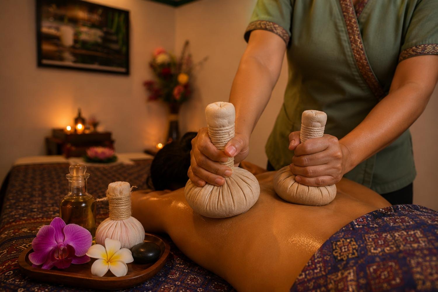 Kräuterstempel-Massage im Studio Tita